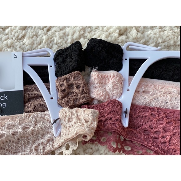 Lace Crochet Silky Thong Panty Set Neutral - Picture 10 of 10